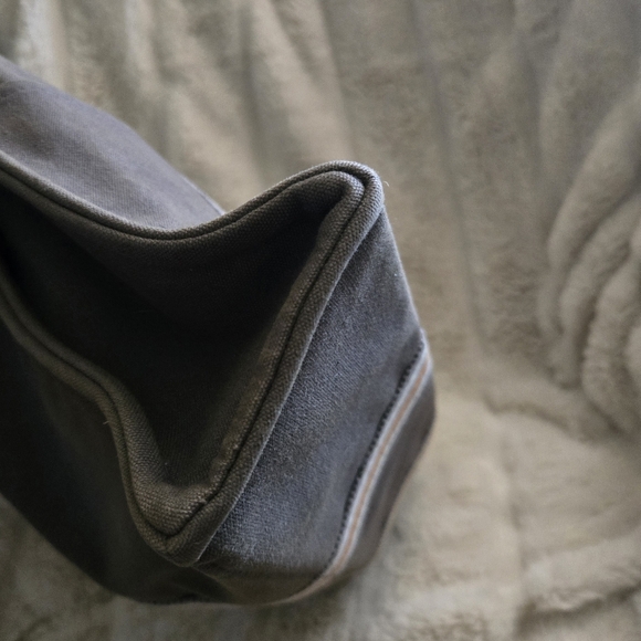 HERMÈS FOURRE TOUT MM HANDBAG/TOTE GREY/ORANGE/CREAM CANVAS W/PALLADIUM HRDWR - Picture 8 of 16